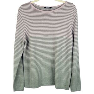 Olsen Germany Ombré Striped Knit Sweater – Pink & Gray – Size US 12 (M/L)